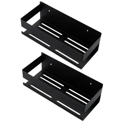 Produktbild von 304 Edelstahl Duschregal Wandregal ohne Bohren 2 Ebenen, Haken & Rasiererhalter, wasserdicht
