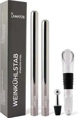 Immagine prodotto di Set per vino 4 in 1 in acciaio inossidabile con beccuccio versatore e tappo per bottiglia