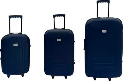 Produktbild von Reisekoffer Stoffkoffer Trolley Gepäck Set 3 tlg. Travel Rollkoffer Hangepäck Schwarz