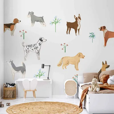 Produktbild von Vlies Fototapete - Doggies - a Subtle Illustration for Children 450x315 cm Tiere e-C-10087-a-a