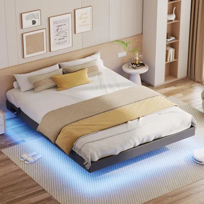 Obrázek produktu pro Postel IRONCK, rozměr 160x200 cm, s LED osvětlením a nabíjecí stanicí, závěsná postel