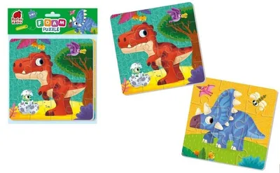 Zdjęcie produktu dla Piankowe puzzle 2w1 Dinozaury edukacyjne dla dzieci +3