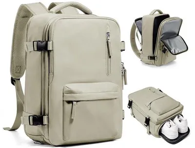 Produktbild von Wasserdichter Reiserucksack 40x30x20 Unter Dem Sitz Handgepäck Rucksack Grau Braun