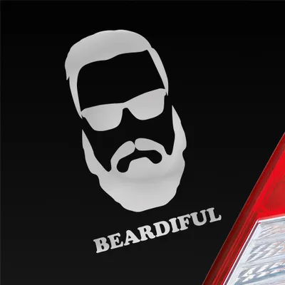 Produktbild von Auto Aufkleber Beardiful Beard Bart Schön Cool Sexy Car 10x16 cm Silber Sticker Heckscheibenaufkleber