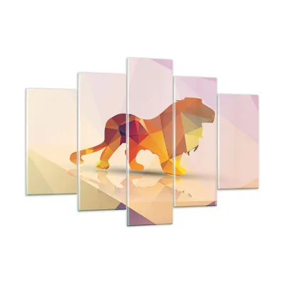 Produktbild von Bilder auf glas - Löwe Illustration modern - 150x100cm - Glasbilder - Wandbilder - Kunstdruck - zum Aufhängen bereit - Wanddekoration aus Glas - Glas Bilder - Wandbild auf Glas - GEA150x100-2804