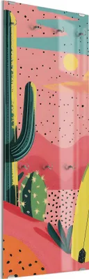 Produktbild von DEQORI Kleiderhaken aus Glas 50x125 cm 'Kaktuswellen' Wand Garderobe Paneel Haken modern