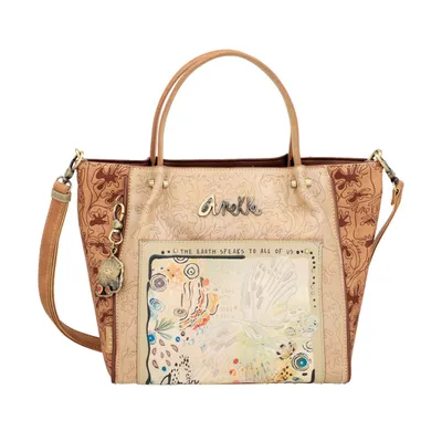 Produktbild von anekke Schultertasche Amazonia, braun/beige, Modell 36721-162, B 33 x H 26 x T 13 cm, 665g, Außen 100% Polyurethan, Innen 100% Polyester, mit abnehmbarem & verstellbarem Schulterriemen, beidseitig tragbar, viele Fächer für Alltag & Reisen, inkl. Staubbeutel