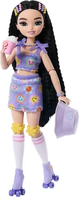Produktbild von Barbie Dream Besties „Renee“ Rollschuh-Modepuppe mit 12 Zubehörteilen zum Thema Video und Essen, Modepuppe, Weiblich, 4 Jahr(e), Mädchen, 127,5 mm, Mehrfarbig