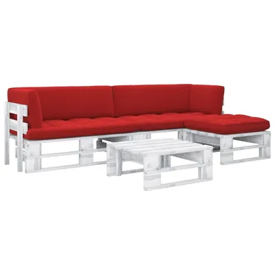 Image de ensemble de 4 palettes Lounge Blanc Pin imprégné