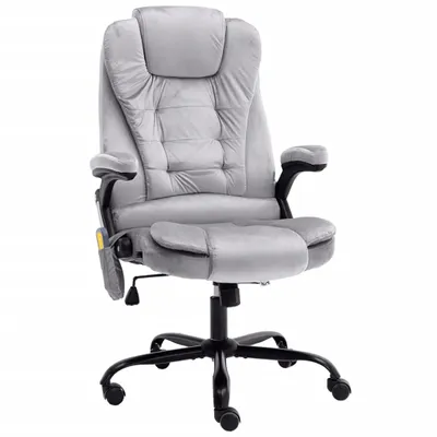 Image de vidaXL Chaise de bureau de massage gris clair velours