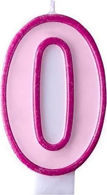 Obrázek produktu pro Narozeninová svíčka 0, růžová, 7 cm