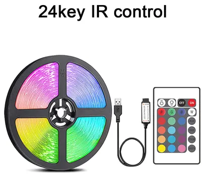 Obrázok produktu pre LED pásové osvetlenie s 44-tlačidlovým diaľkovým ovládačom, 1 m, 5 m, 10 m, 20 m, RGB pás, LED stena, do domácnosti, spálňa, párty, dekorácia, podsvietenie televízora.Verzia: 24 tlačidiel, dĺžka: 20 m