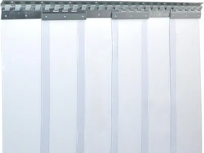 Produktbild von PVC-Streifenvorhang, Lamellen 200 x 2 mm transparent, Höhe 1,50 m, Breite 0,90 m (0,70 m), verzinkt
