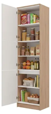 Produktbild von Dmora Küchenschrank Saracena 60x59x216h cm Beige, 5 Böden 3 Türen
