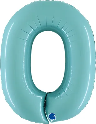 Produktbild von Riesenzahl Folienballon 40"/102cm | Pastel Blue Zahl: 0
