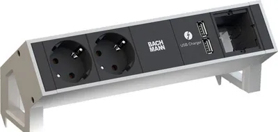 Immagine prodotto di BACHMANN DESK2 2x Schutzkontakt 1x Caricatore USB 1x ABD, GST18 Inox
