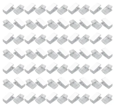 70 selbstklebende Federklammern, 2,3×1,3×1,2 cm, transparent
