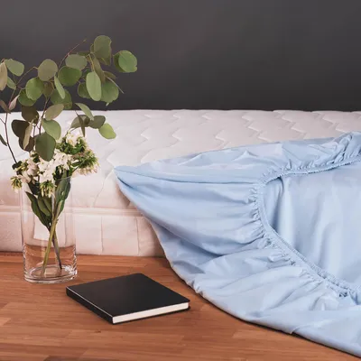 Obrázek produktu pro Blumtal Basics prostěradlo na topper 90x190 cm jersey - prostěradlo 90x190 cm ze 100% bavlny - prostěradlo 90x190 cm - prostěradlo na topper 90x190 cm - světle modré