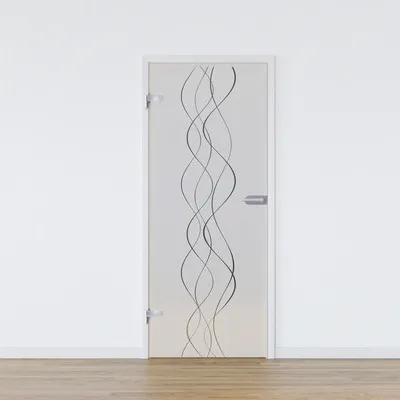 Produktbild von Pertura Glastür Komplettset Glera Curl 02 834x2085x8 mm Links inkl. Studio Beschlag Edelstahl unverschließbar