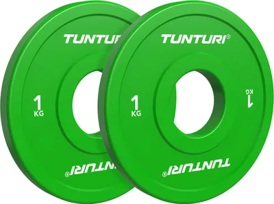 Immagine prodotto di Tunturi Piastra Frazionale Platinum - Bumper Plate - Verde - 1 kg - Set