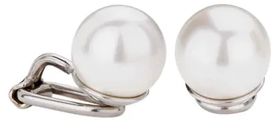 Produktbild von Clip Ohrringe ohne Ohrlöcher, Mallorca-Perle 10mm weiß, platiniert - 700110