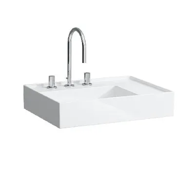 Zdjęcie produktu dla Laufen Kartell - Umywalka 600x460 mm, z 3 otworami na baterię, SaphirKeramik, z LCC, biała H8103344001581