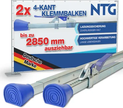 Produktbild von 4-Kant-Klemmbalken Vierkantklemmbalken Klemmbalken 2 Stück Set 1,88-2,85 m