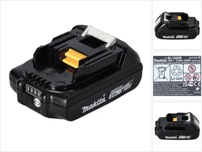 Image de Makita BL 1820 B Batterie Li-Ion avec témoin de charge LED 18 V - 2 Ah / 2000 mAh - original, sans réplique (197254-9)