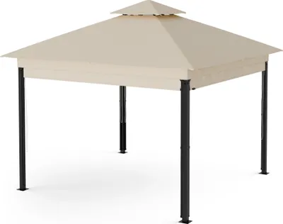 Obrázok produktu pre Blumfeldt Grandezza Cortina altánok 3x3 m - oceľový rám, rolovacie bočné panely, odolný voči poveternostným vplyvom a vode, ochrana UV30+, záhradný altánok, béžový