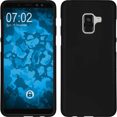 Produktbild von PhoneNatic Case kompatibel mit Samsung Galaxy A8 Plus (2018) - schwarz Silikon Hülle matt Cover