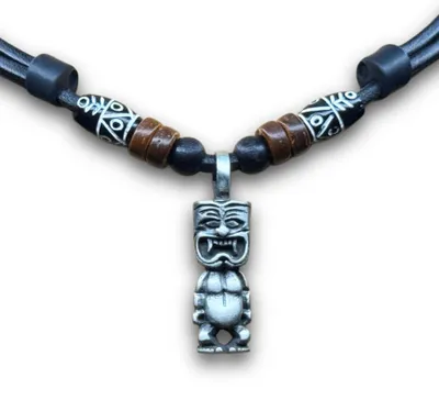Produktbild von HANA LIMA | Surferkette Tiki Leder Kette Halskette Herren Damen Schmuck