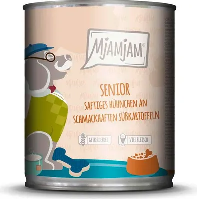 Produktbild von MjAMjAM Cat - Senior Dose 6x800g  |  Huhn & Süßkartoffeln