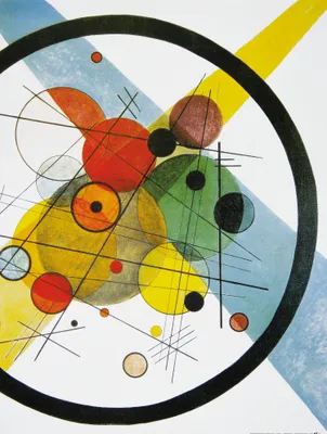 Produktbild von Wassily Kandinsky Kunstdruck Bild - Kreise In Kreis, 1923 (80 x 60 cm)