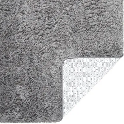 Produktbild von 200 x 300 cm Hochflor Teppich Wohnzimmer Fellteppich Kunstfell Flauschig Rutschfest (Grau)