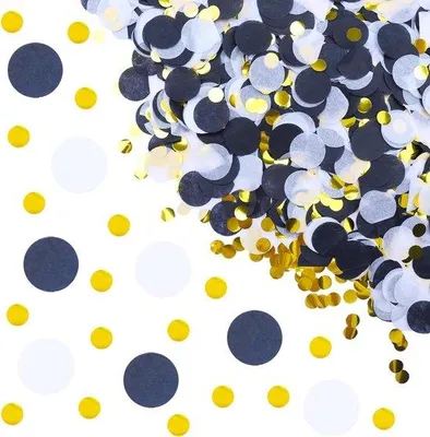 Produktbild von Verjaardags-Tafeldekoration - 50 g Confetti (Weiß und Gold)