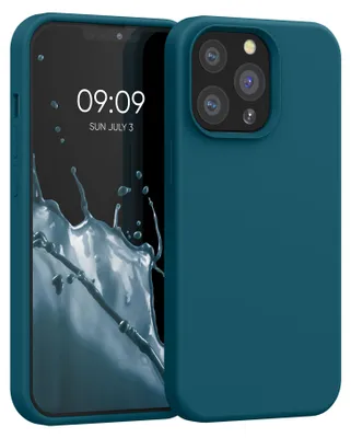 Produktbild von kwmobile Handyhülle für iPhone 13 Pro Hülle, für iPhone 13 Pro Case - Hülle Silikon - kabelloses Laden - Petrol matt