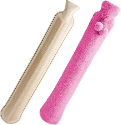 Immagine prodotto di Scaldamuscoli per il collo Famanu con custodia - Borsa dell'acqua calda da 2 litri, 73 cm