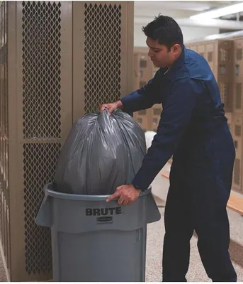 Produktbild von Rubbermaid 2632 BRUTE, 121,1 l, Rund, Lineares Polyethylen mit niedriger Dichte (LLDPE), Grau, Manuell, NSF, UV