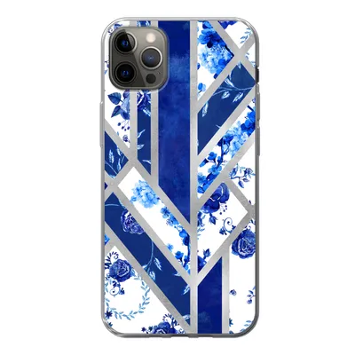 Produktbild von MuchoWow® Handyhülle Schutzhülle Hülle für iPhone 13 Pro Max Delfter Blau - Design - Luxus Silikon Softcase Handy Hülle - Mobiltelefon