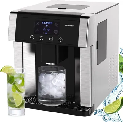 Produktbild von Digitaler 2 in 1 Eiswürfelbereiter Eiswürfelmaschine mit Eiswasserfunktion und LCD