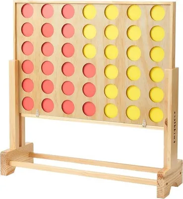 Produktbild von Famanu Riesen Vier Gewinnt Spiel mit Tragetasche - Höhenverstellbar bis 2,6 ft - Für Kinder und Erwachsene