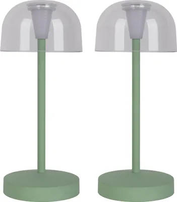 Produktbild von Näve Leuchten LED Außentischleuchte GOMBA mit LED Platine dimmbar LED Außentischleuchte GOMBA mit LED Platine dimmbar Außentischleuchten - 2er-Set Akku-/Tischleuchte "GOMBA" H: 18,5cm frosted almond, Tischlampe für den Außenbereich im Modern Style aus Metall und Kunststoff in beige, 18,5 cm hoch, Ø 8 cm, LED Platine – dimmbar – Berührungssensor – Akkubetrieb