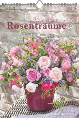 Produktbild von Alpha Edition - Rosenträume 2026 - 24x34 cm - Wandkalender - 12 traumhafte Rosenmotive - Mit Platz für Notizen & vielen Zusatzinformationen - Feiertage & Ferientermine -