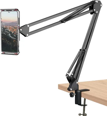 Produktbild von Universal Handy Halterung Bett-Handyhalter Handyständer 360Grad Drehbar Phone Tablet Halter schwarz