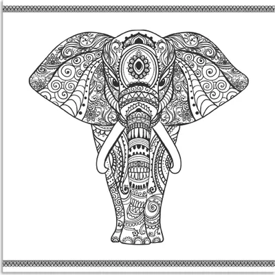 Produktbild von ARTland Wandbild Alu für Innen & Outdoor Elefant in Mandala Größe: 50x50 cm
