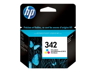 Zdjęcie produktu dla HP 342 oryginalny wkład atramentowy trójkolorowy, Standardowa wydajność, Cyjan, Purpurowy, Żółty, Atrament barwnikowy, 1 szt., 220 stron(y)
