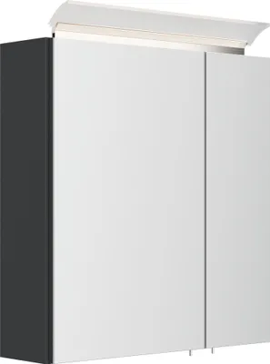 Produktbild von Badezimmer Spiegelschrank 2-türig LED-Lampe 60 cm Grafit
