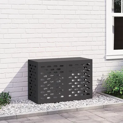 Produktbild von vidaXL Klimaanlagenabdeckung Schwarz 90x40x60 cm Stahl