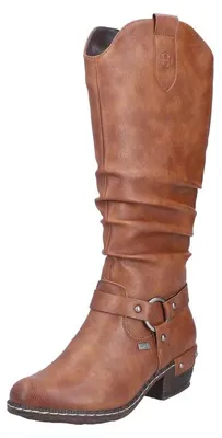 Immagine prodotto di Rieker stivali da donna tacco a blocco fodera calda stivali western 93670, misura:39 EU, colore:Marrone