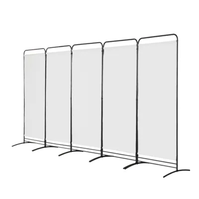 Zdjęcie produktu dla Angel Living 5-częściowy parawan wewnętrzny, przegroda, składana przegroda, parawan wewnętrzny na taras lub balkon, 405 x 180 cm, biały